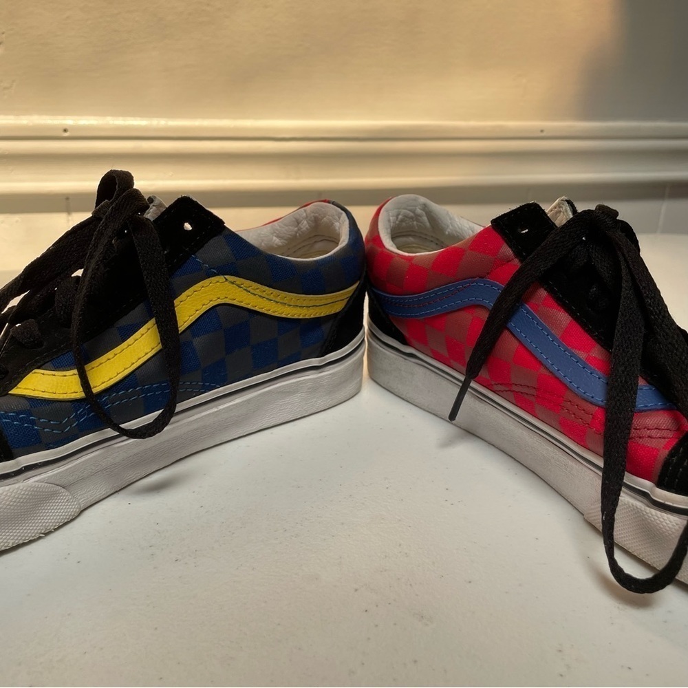 Vans Old Skool Multicolor Checkered Sneakers Sz 6 - Picture 4 of 9